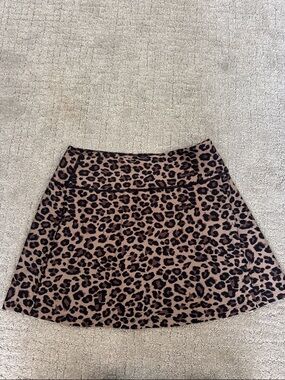 Leopard Print Skater Skirt - Brown/Black